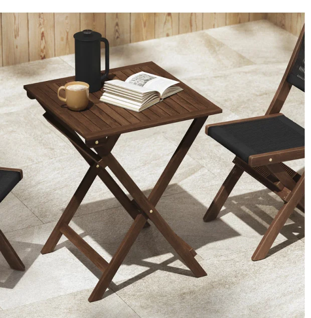 Elanora Dark Acacia Folding Cafe Table
