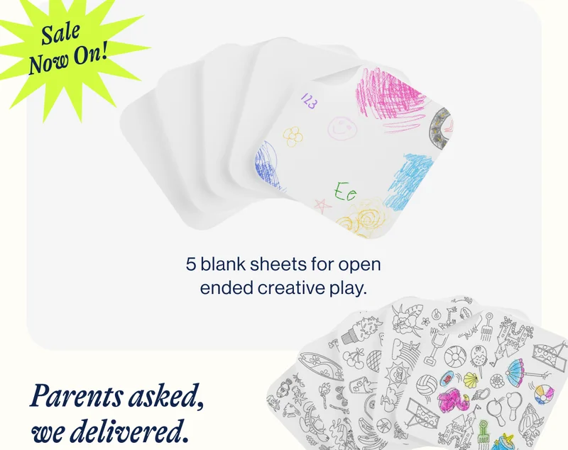 Sale Now On! 5 blank sheets for open ended creative play.
