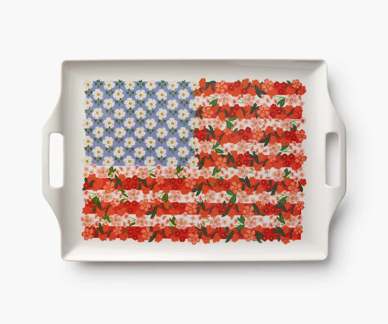 Image of Melamine Serving Platter with Handles - Americana