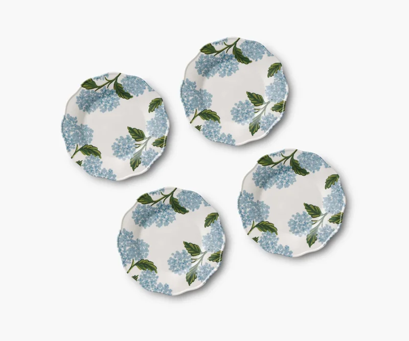 Image of Melamine Assorted Dessert Plates - Hydrangea
