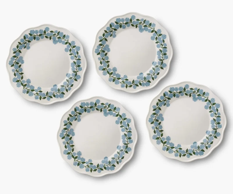 Image of Melamine Assorted Dinner Plates - Hydrangea