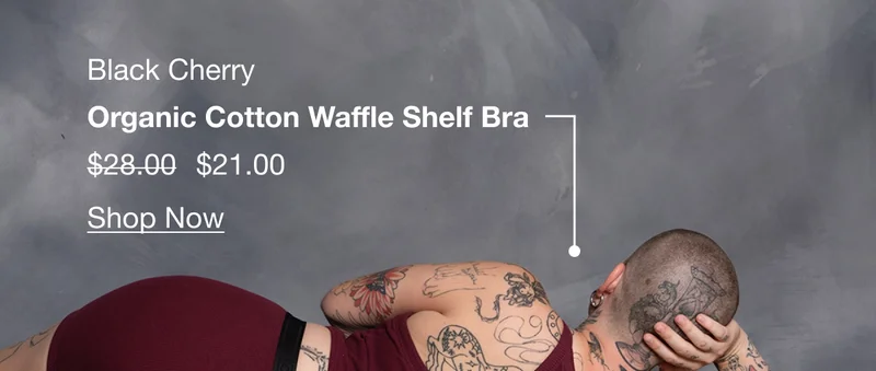 Organic Cotton Waffle Shelf Bra