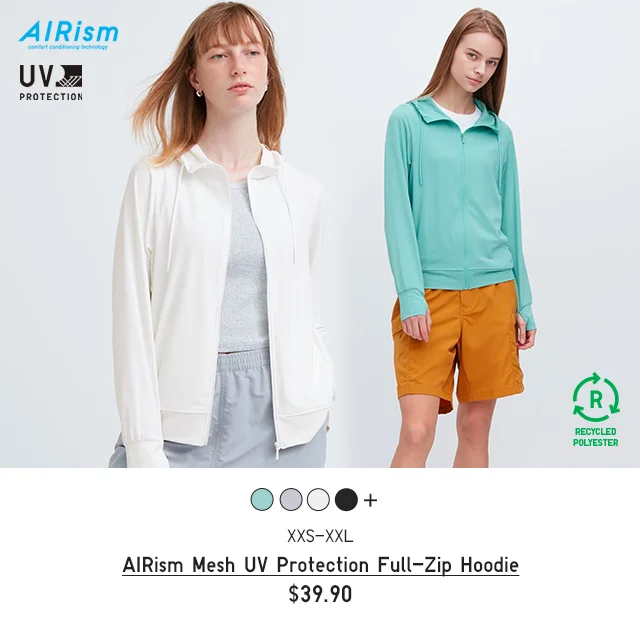 PDP1 - WOMEN AIRISM MESH UV PROTECTION FULL-ZIP HOODIE