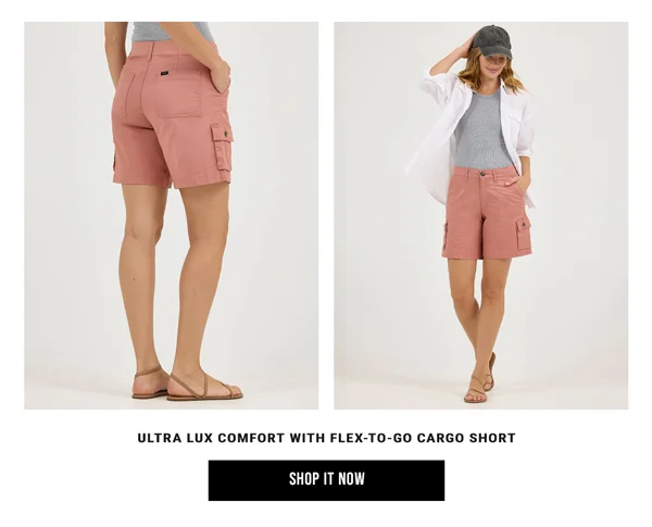 Ultra Lux Comfort With Flex-To-Go Cargo Short. Shop It Now