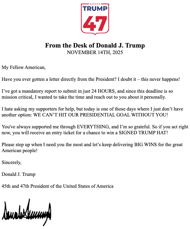 OFFICIAL TRUMP MEMO