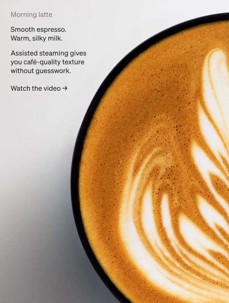 Morning latte. Watch the video.