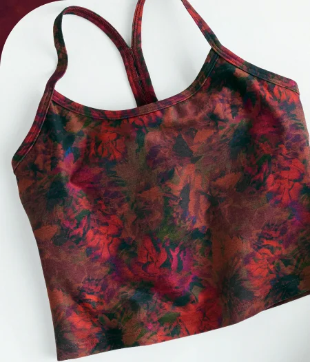Midnight Floral SoftMark Slim Racerback Cropped Tank