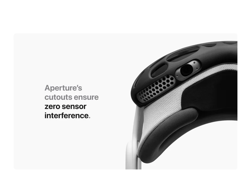 Aperture's cutouts ensure zero sensor interference.