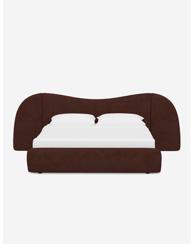 Gladys Extended Headboard Platform Bed by Sarah Sherman Samuel-Wine Mini Corduroy / King