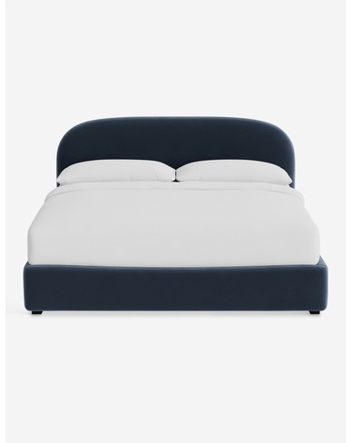 Neve Platform Bed by Aimee Song-Blue Modern Velvet / King