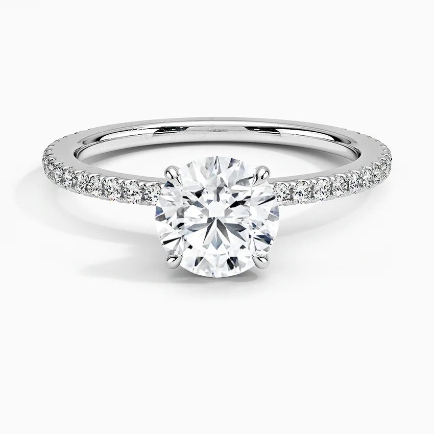 Demi Ring with 1ct Round Lab Diamond Demi Ring with 1ct Round Lab Diamond