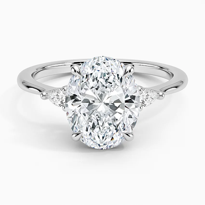 Aria Three Stone Ring with 2.5ct Oval Lab Diamond Aria Three Stone Ring with 2.5ct Oval Lab Diamond