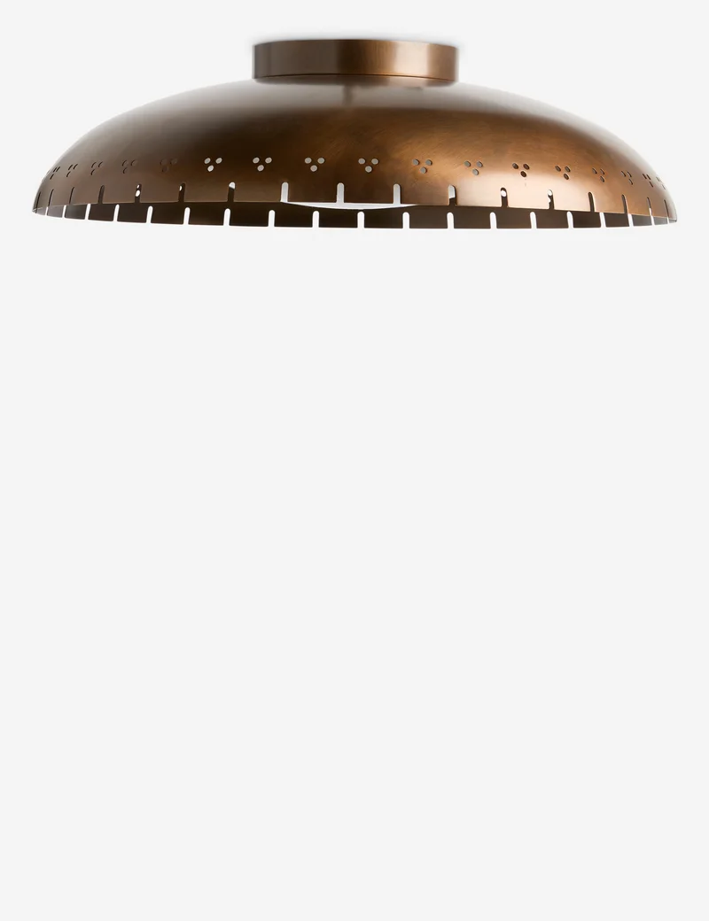 Image of Omero Flush Mount Light, Burnished Brass