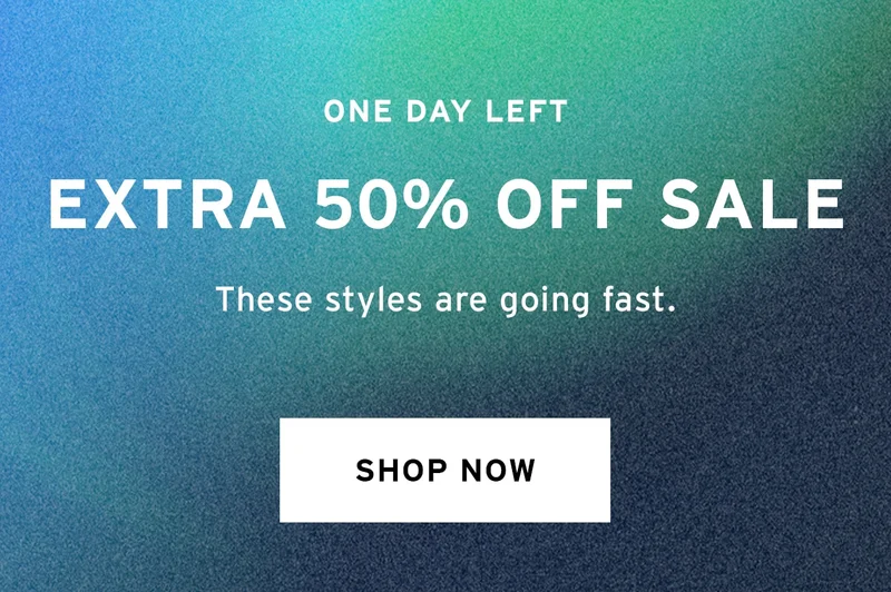 SHOP 50% OFF SALE. ENDS TOMORROW.. SHOP NOW