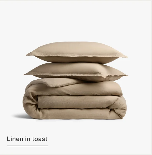 Linen Bedding in Toast