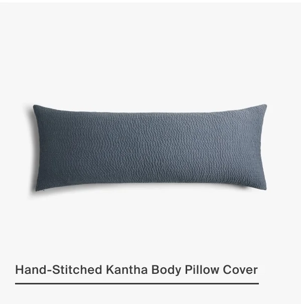 Hand-Stitched Kantha Body Pillow Cover