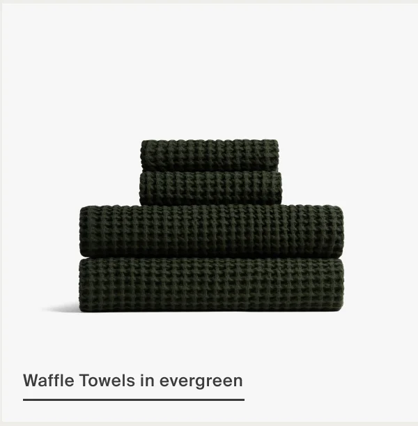 Waffle Towels in Evergreen