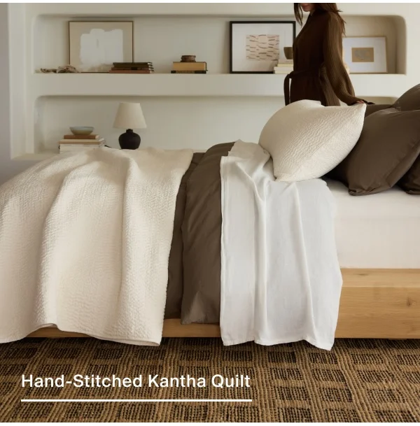 Hand-Stitched Kantha Quilt
