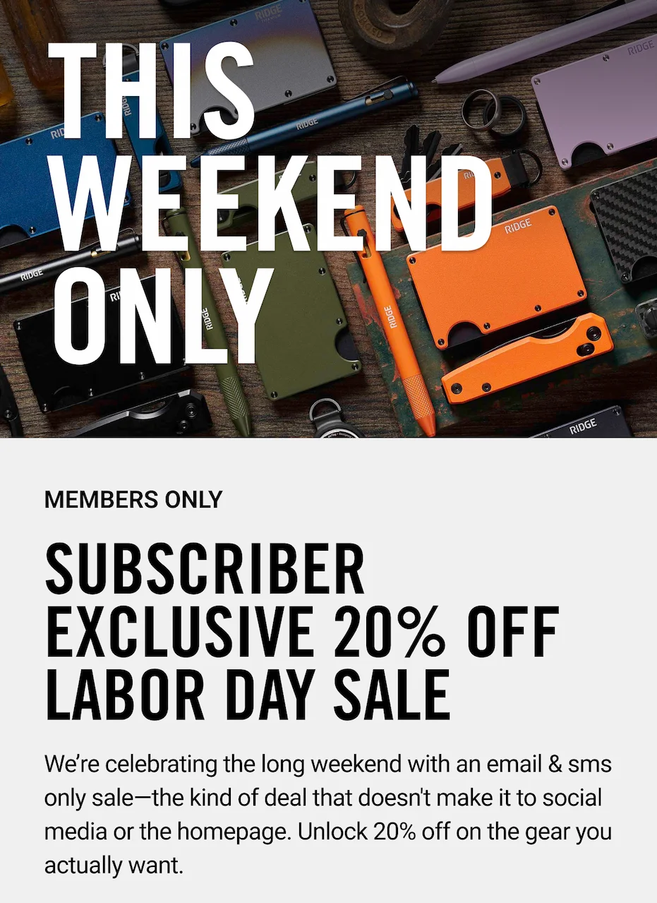 This Weekend Only | 20% Off Labor Day Sale