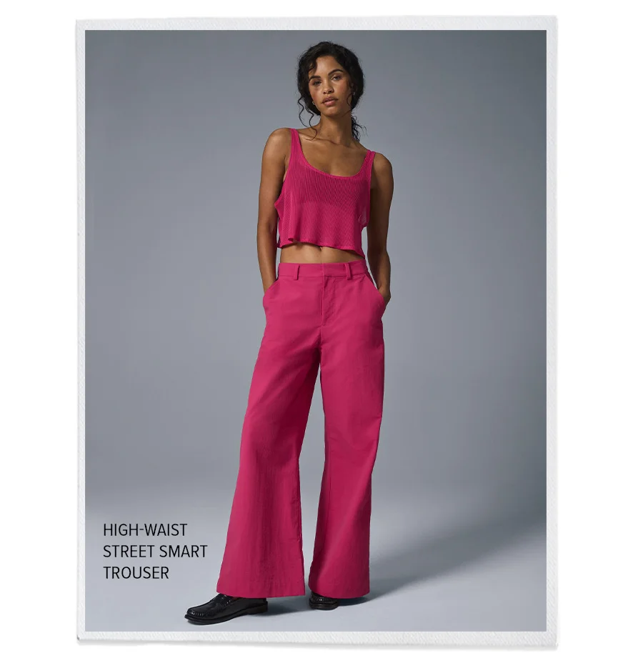 High-Waist Street Smart Trouser - Pink Summer Crush
