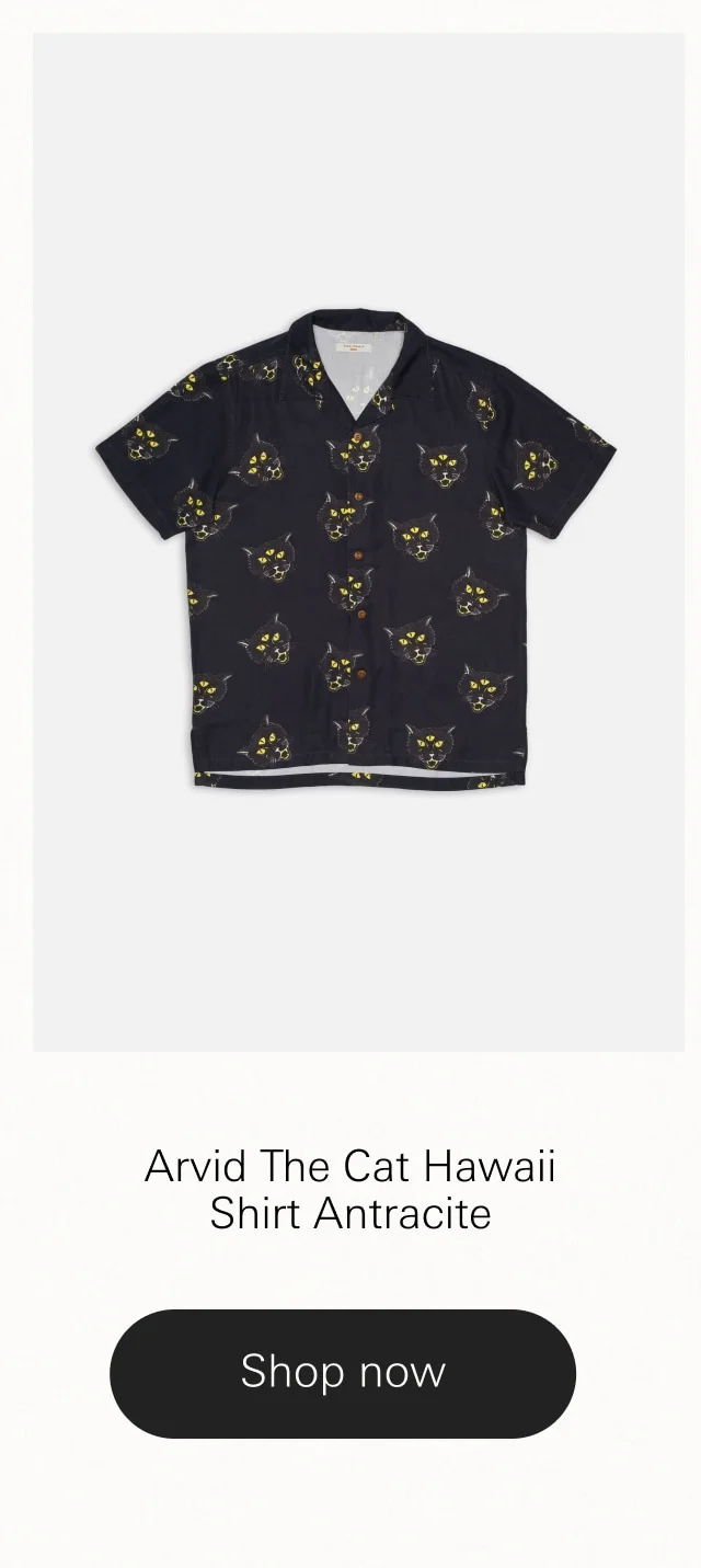 Arvid The Cat Hawaii Shirt Antracite