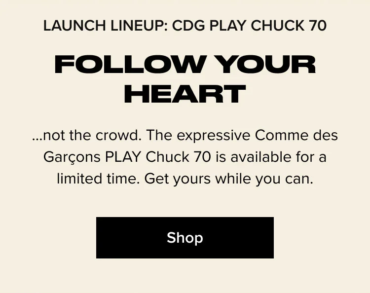 Shop: Converse x PLAY Comme Des Garçons Chuck 70