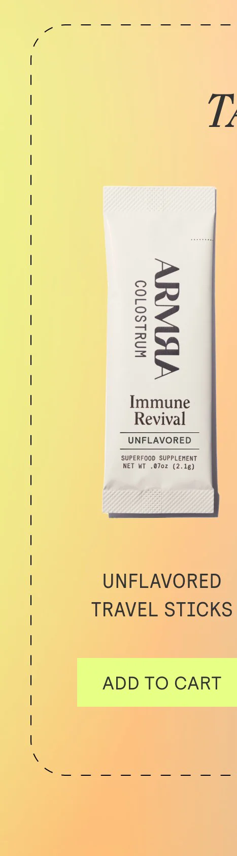 Unflavored Travel Sticks