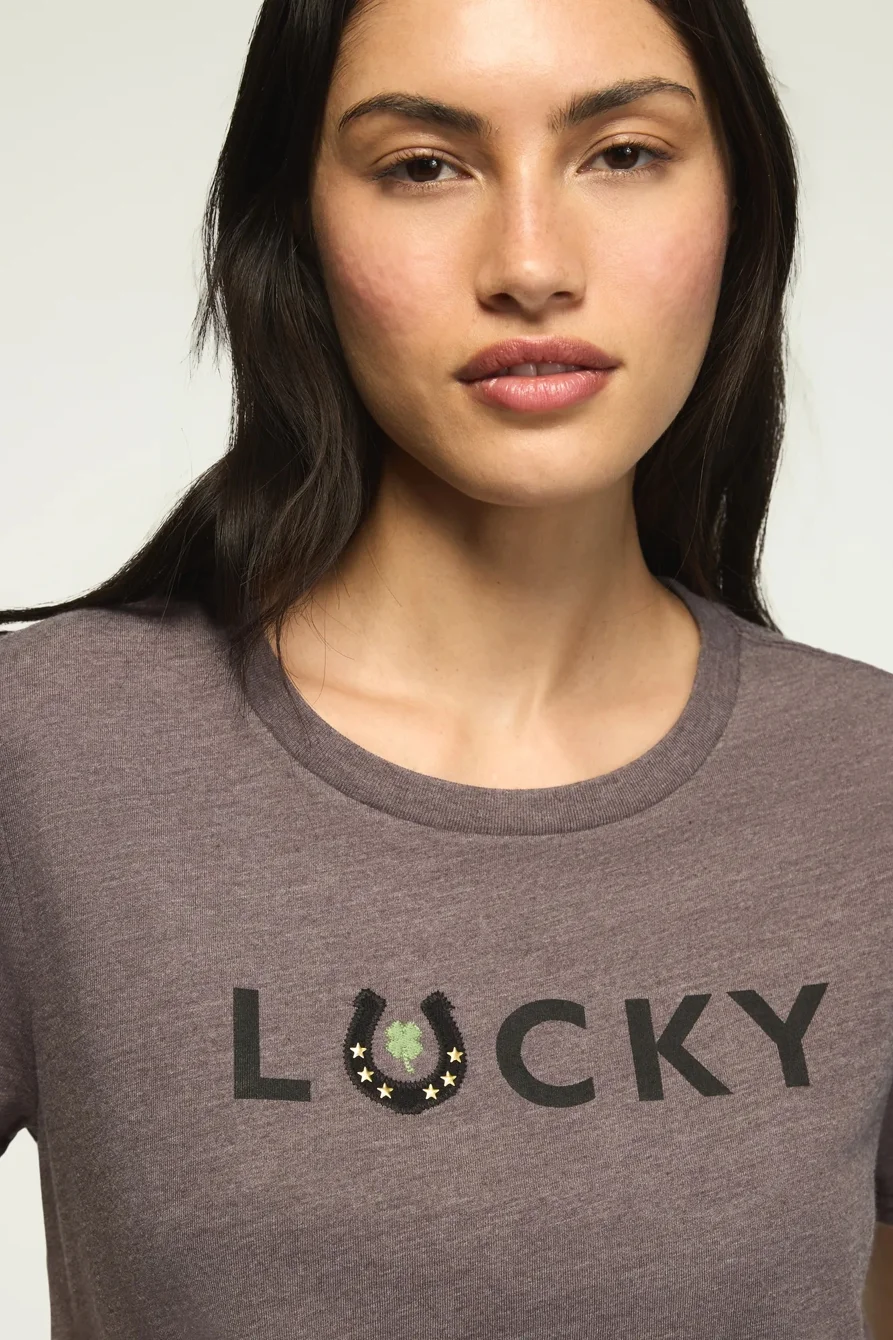 Image of Lucky Brand Lucky Horse Shoe Classic Crew in Rabbit