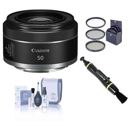 Canon RF 50mm f/1.8 STM Lens with Filter Kit, Lens Cleaner, Cleaning Kit