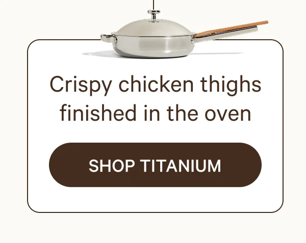 Crispy chicken thighs finished in the oven