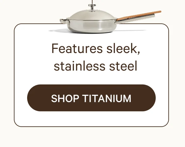 Features sleek, stainless steel