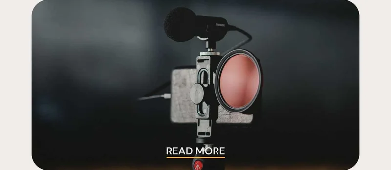 Image of phone with a camera filter on it and the caption "Read More"