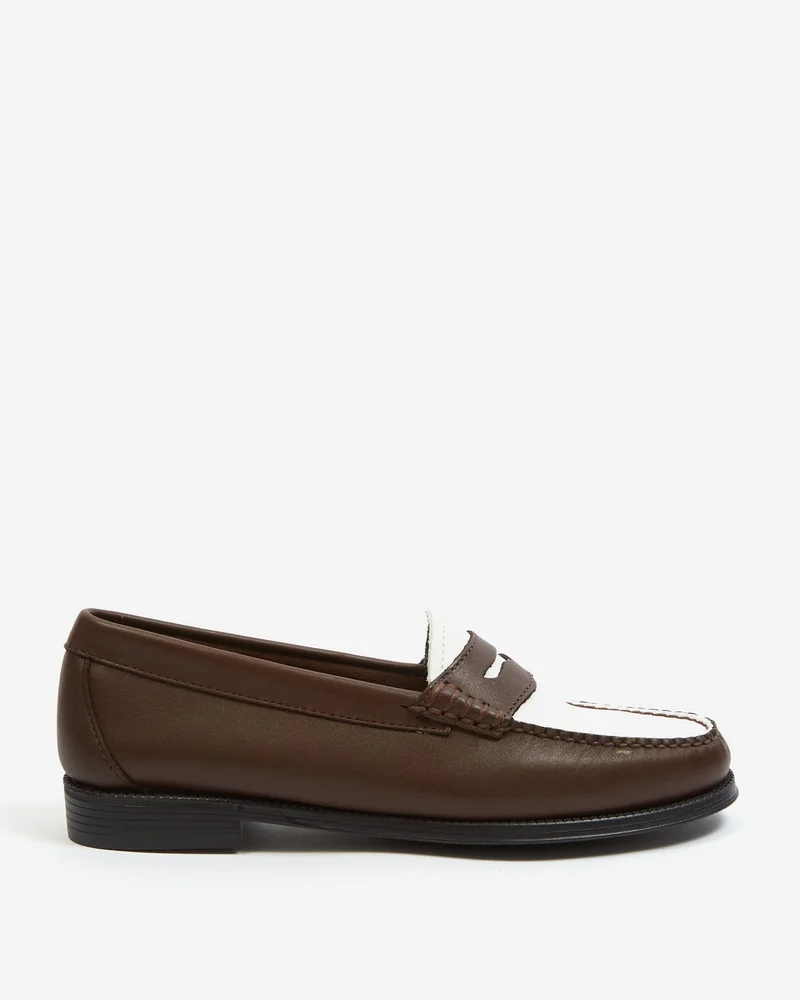 Image of G.H. Bass Easy Weejuns Soft Penny Loafer - Dark Brown/White