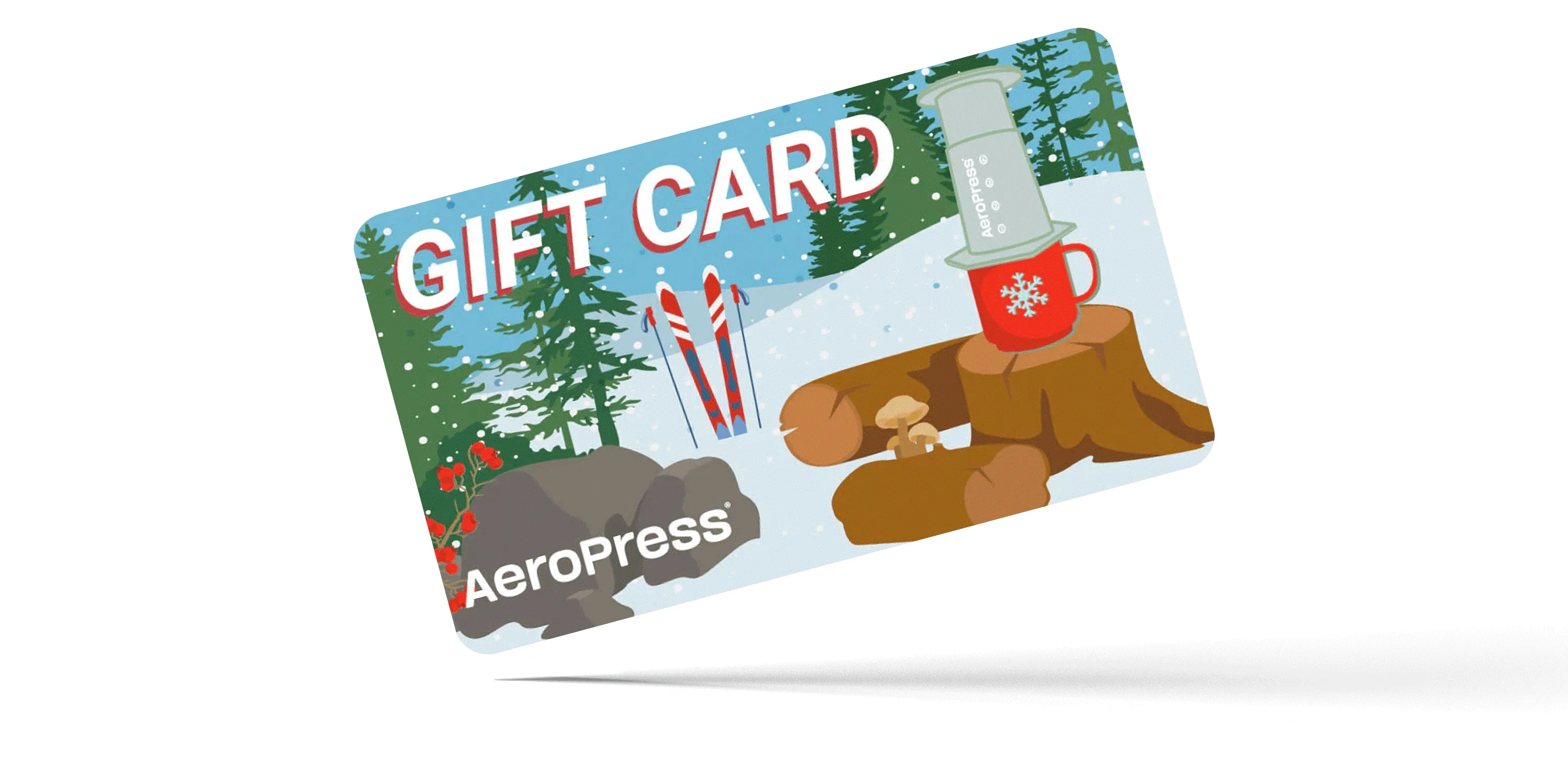 Animation of AeroPress gift cards in different designs