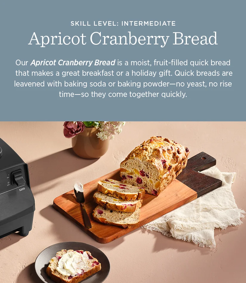 Our Apricot Cranberry Bread is a moist, fruit-filled quick bread that makes a great breakfast or a holiday gift.