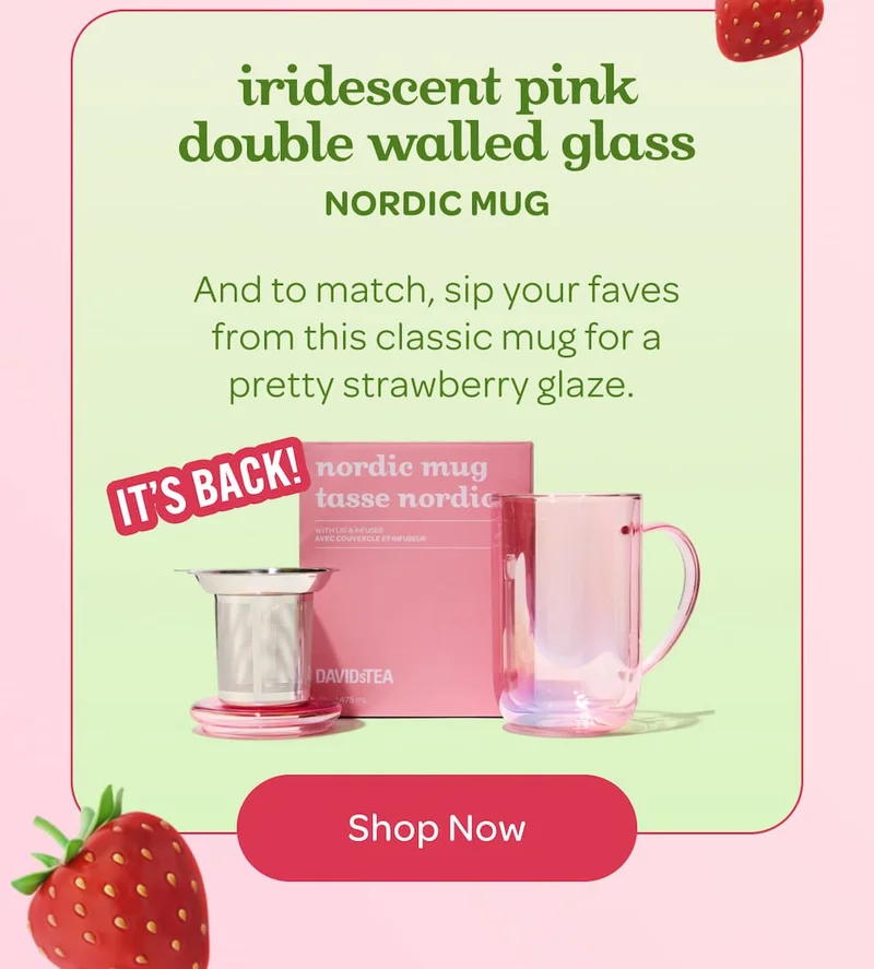 iridescent pink double walled glass