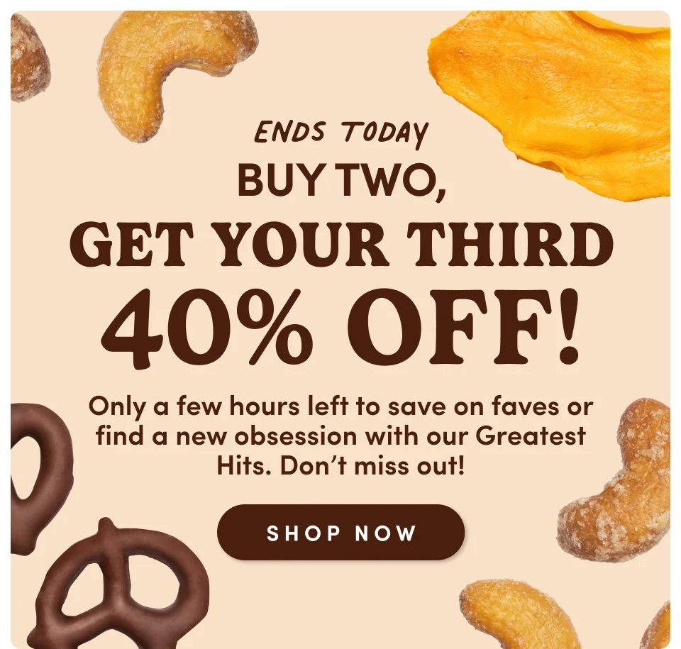 Ends Today | Buy Two Get Your Third 40% Off | Only a few hours left to save on faves or find a new obsession with our greatest hits. Don't miss out! Shop Now; Shop Now