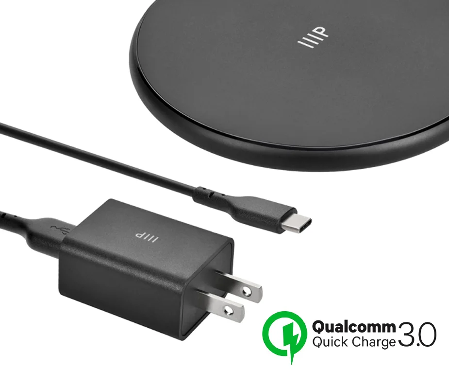 Back In Stock 15W Fast Wireless Charging Pad Bundle Qi-Certified with QC3.0 AC Adapter Free Standard US Shipping Shop Now >>