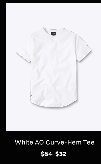 White AO Curve-Hem Tee