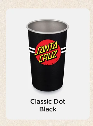 16oz Pint - Santa Cruz Black Classic Dot