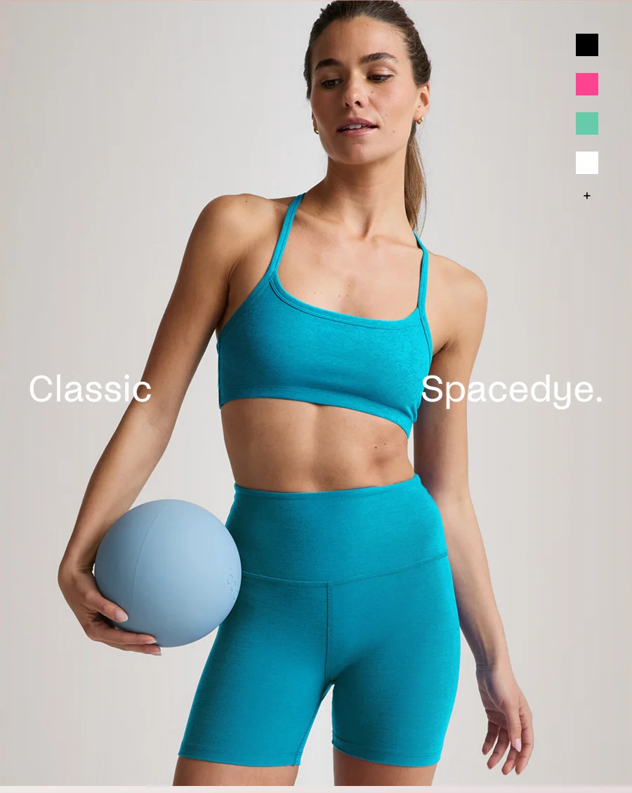 Spacedye Keep Pace 5" Biker Short in Island Blue Heather