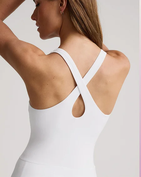 Midweight Twist Dress in Cloud White
