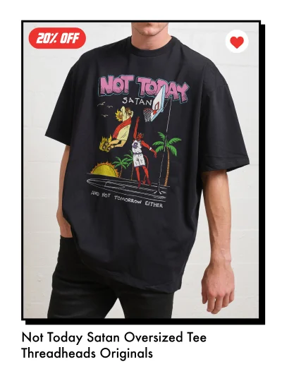 Not Today Satan Oversized Tee