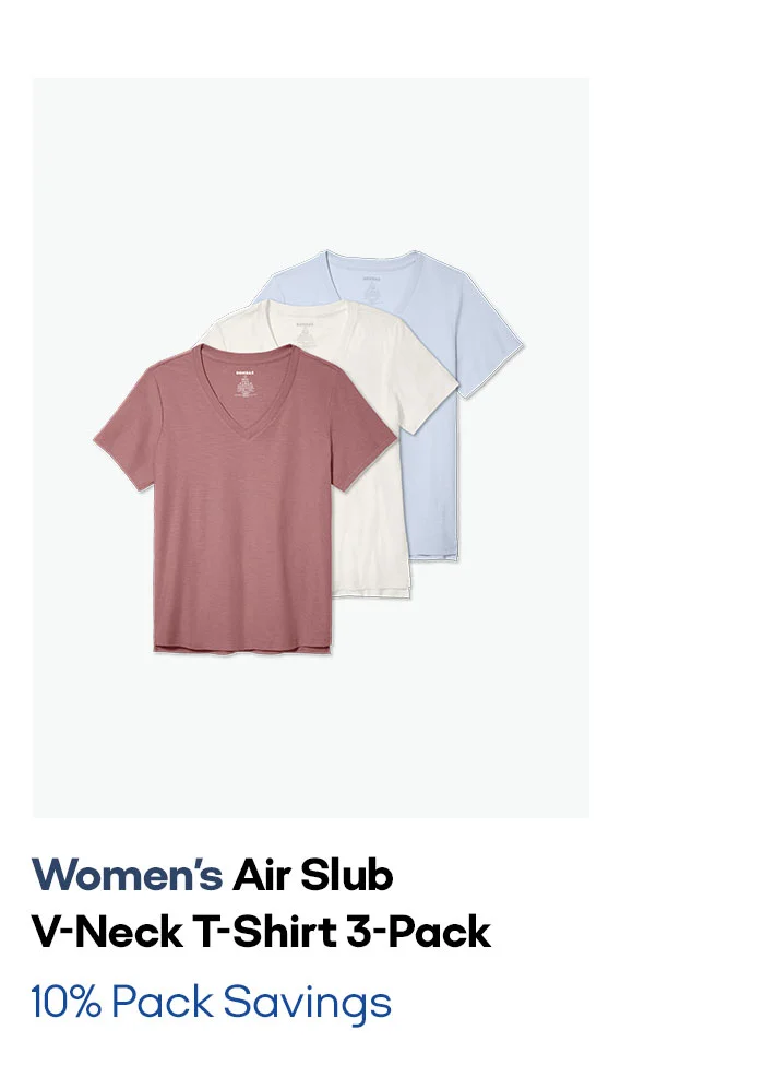 Women's Air Slub V-Neck T-Shirt 3-Pack