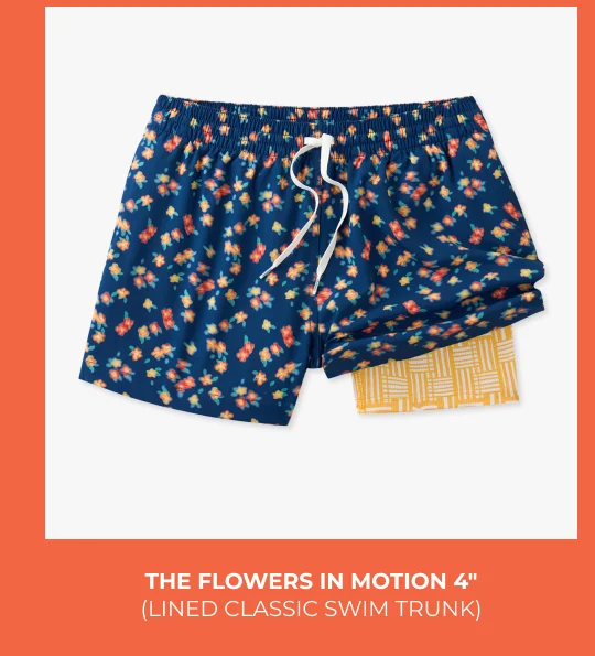 Lined Classic Swim Trunk: The Flowers In Motion 4"