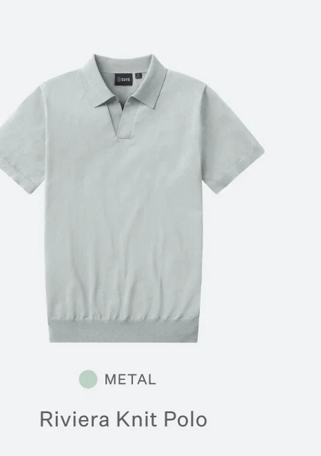 Riviera Knit Polo - Metal