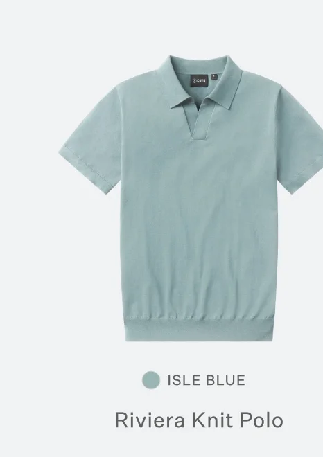 Riviera Knit Polo - Isle Blue