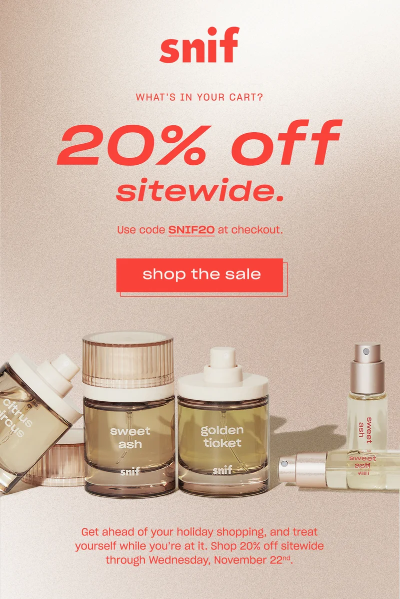 Get 20% off sitewide with code SNIF20 ↗