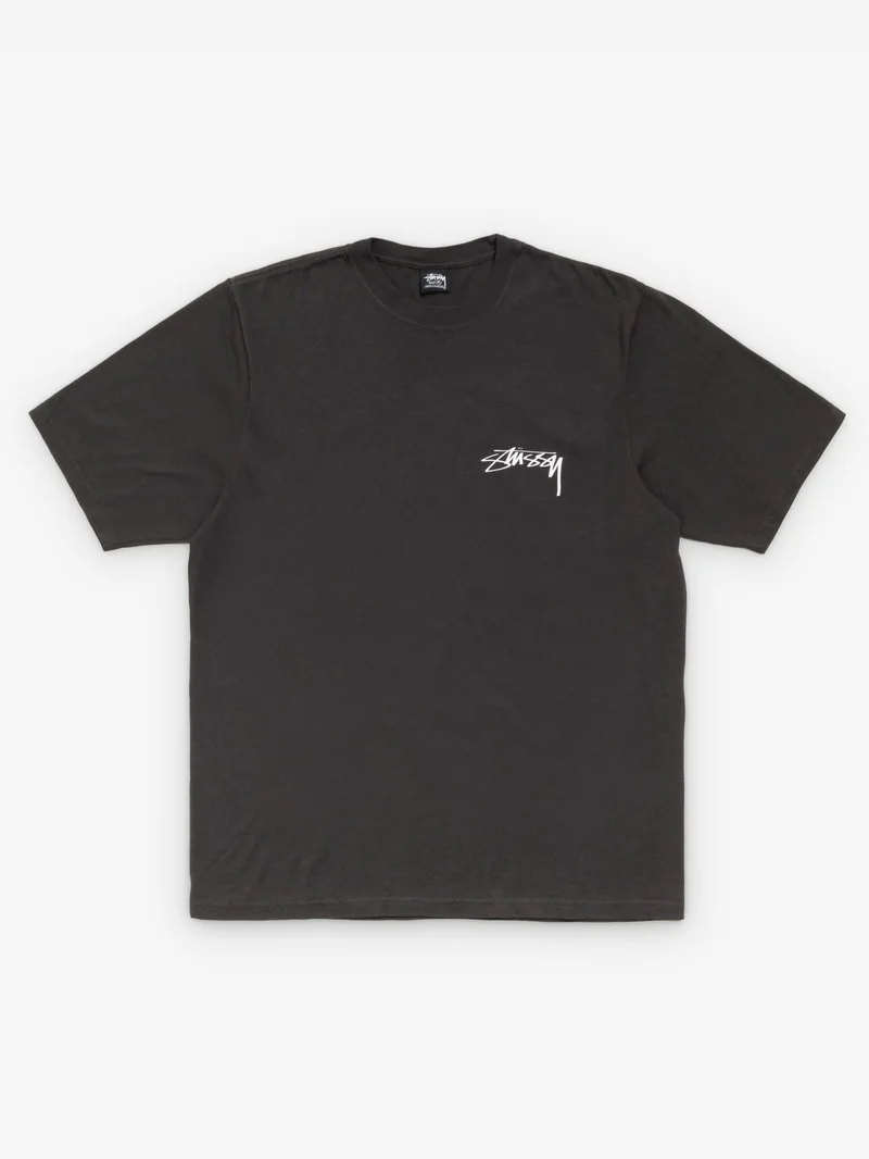 Image of Stussy Skate Stack Pig. Dyed Tee - Faded Black