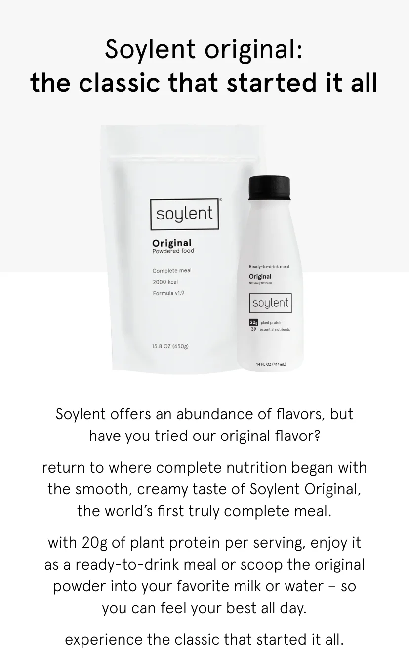 Soylent original: the classic that started it all